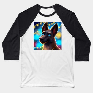 Cute Belgian Shepherd Drawing Baseball T-Shirt